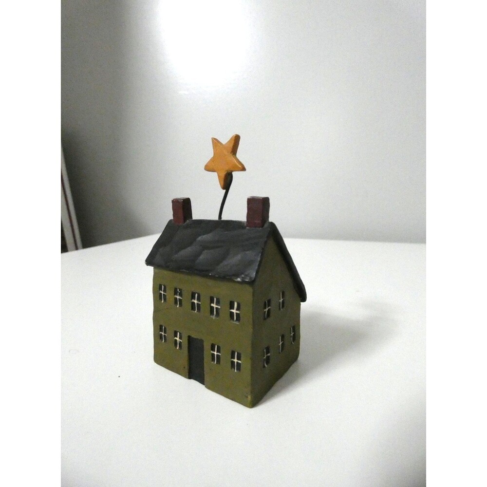 B Lloyd 2003 Blossom Bucket Mini Star Salt House Figure Resin Primitives